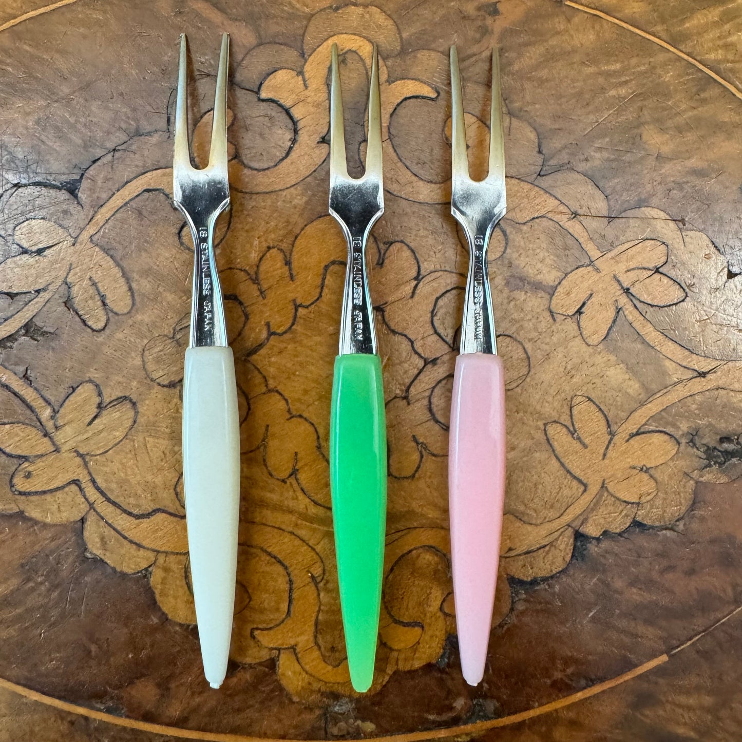 Vintage Stainless Steel Cocktail Little Fork Set 
