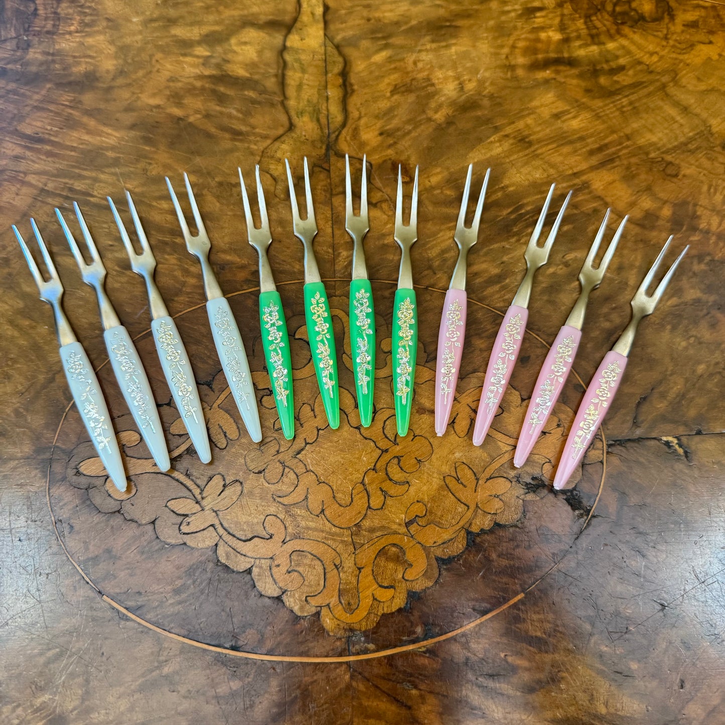 Vintage Stainless Steel Cocktail Little Fork Set Of 12