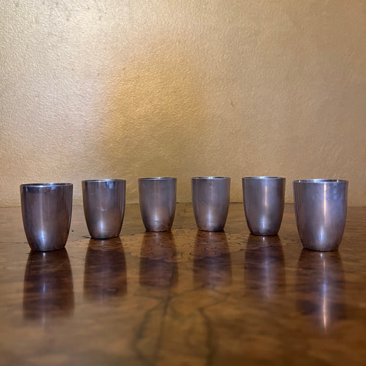 Vintage Sterling Silver Shot Glasses Set Of Six