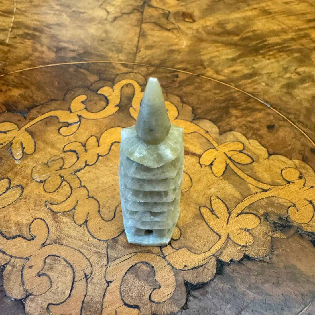 Vintage Stone Carved Miniature Pagoda Tower