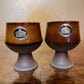 Vintage Dana Safari Pottery Decanter & Two Cups
