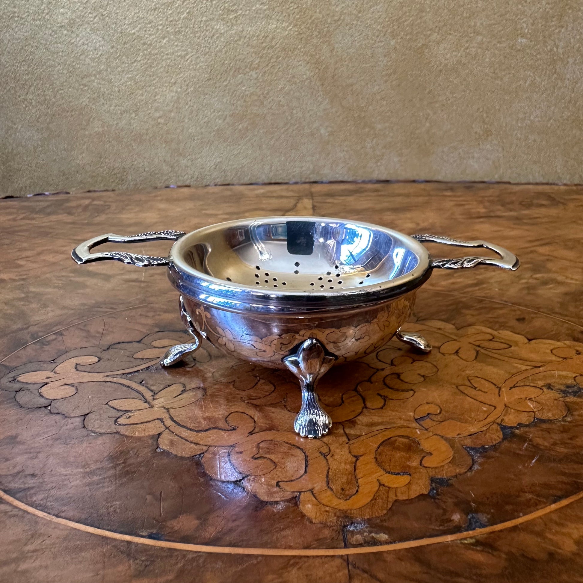 Vintage Strachan Silver Plated Tea Strainer 