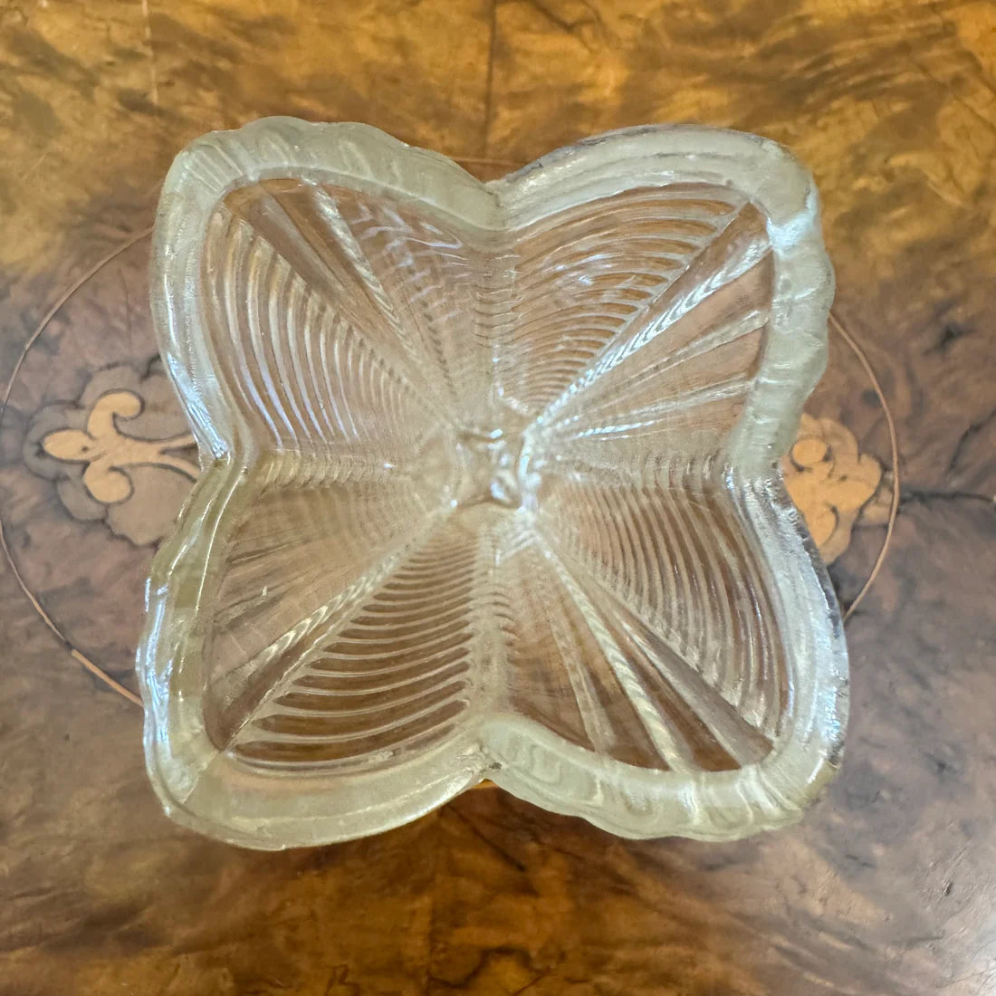 Vintage Stripe Design Glass Vase