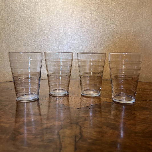 Vintage Striped Detail Glasses Set Of Four