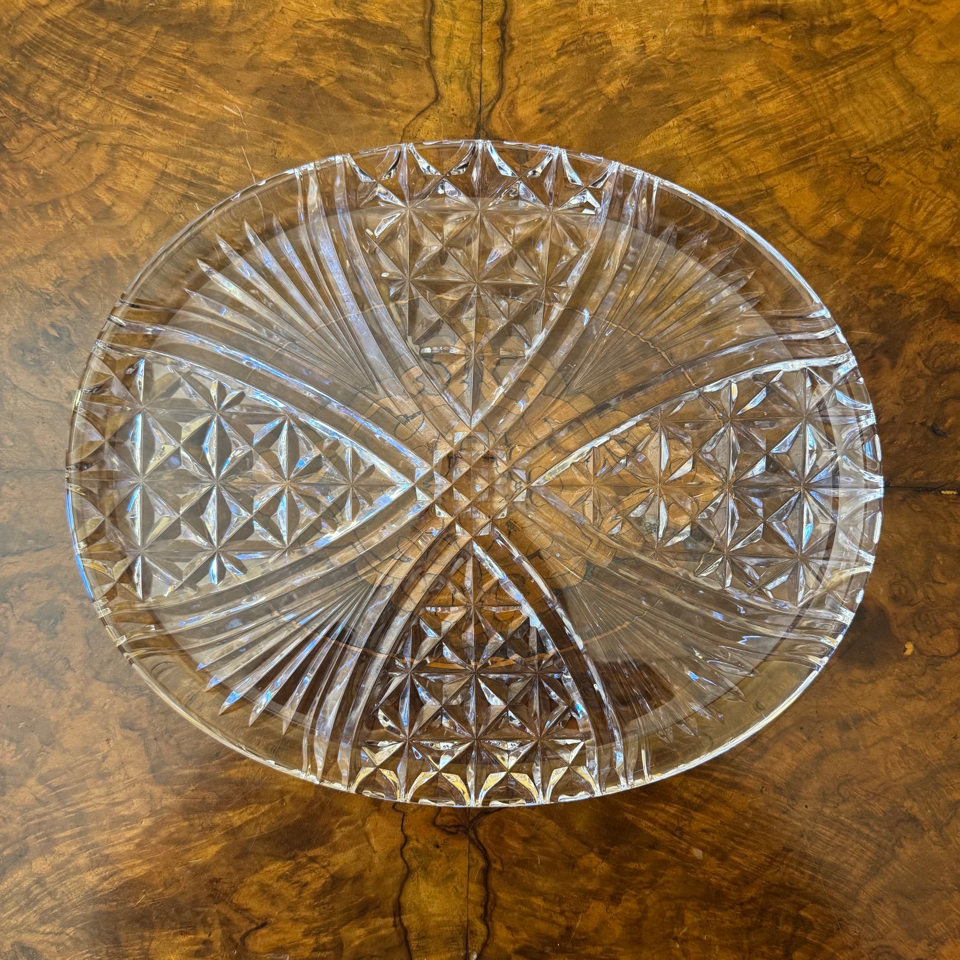 Vintage Stuart Crystal Oval Tray 