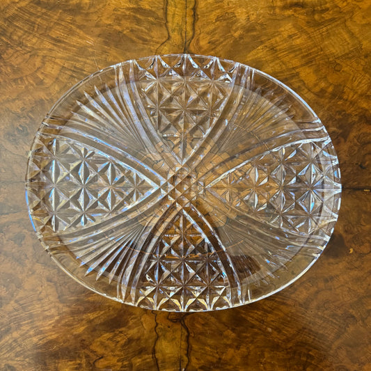 Vintage Stuart Crystal Oval Tray 