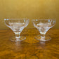 Vintage Stuart Crystal Woodchester Fern Pattern Dessert Glasses Pair