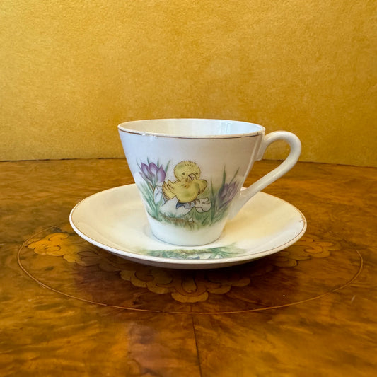 Vintage Superior Duck Floral Print Coffee Cup & Saucer