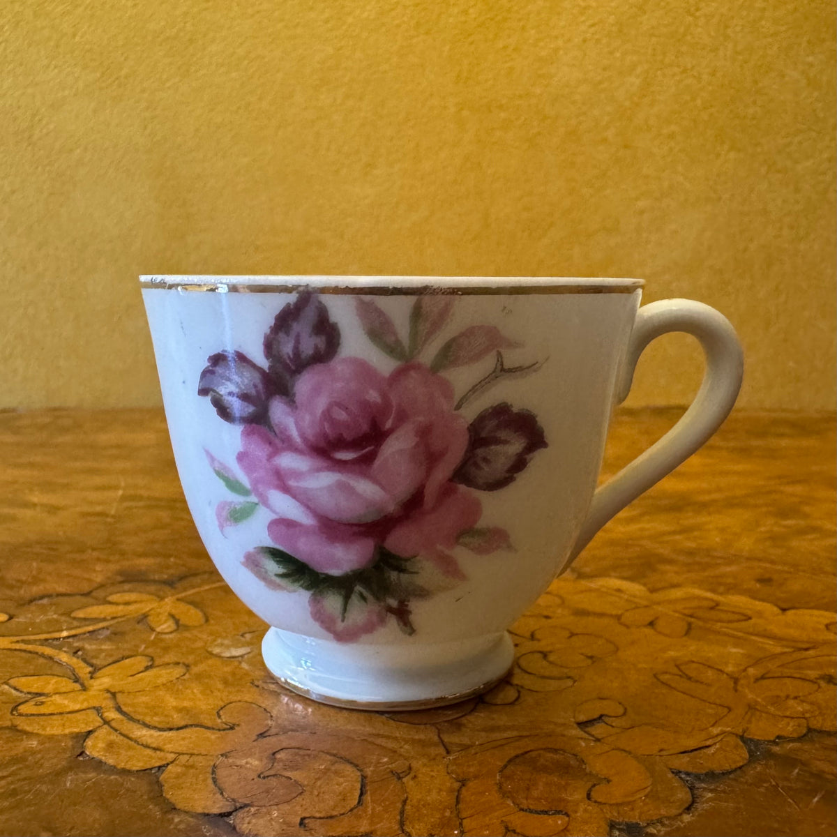 Vintage Superior Quality Floral Print Demitasse Coffee Cup 