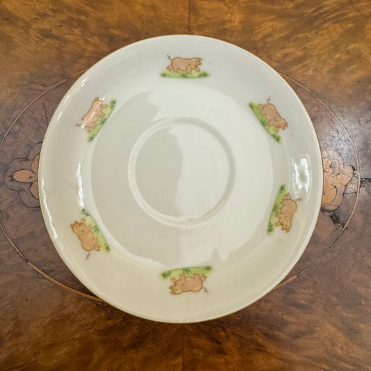 Vintage Superior Quality Pigs Print Saucer 