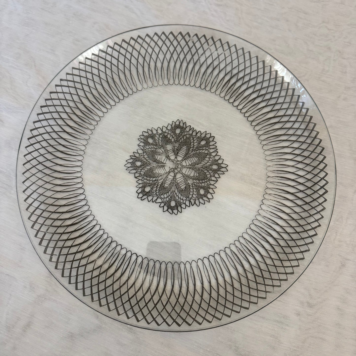 Vintage Svend Jensen Swedish Modern Art Glass Platter 