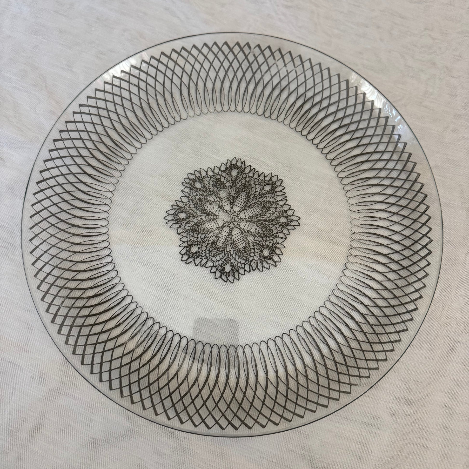 Vintage Svend Jensen Swedish Modern Art Glass Platter 