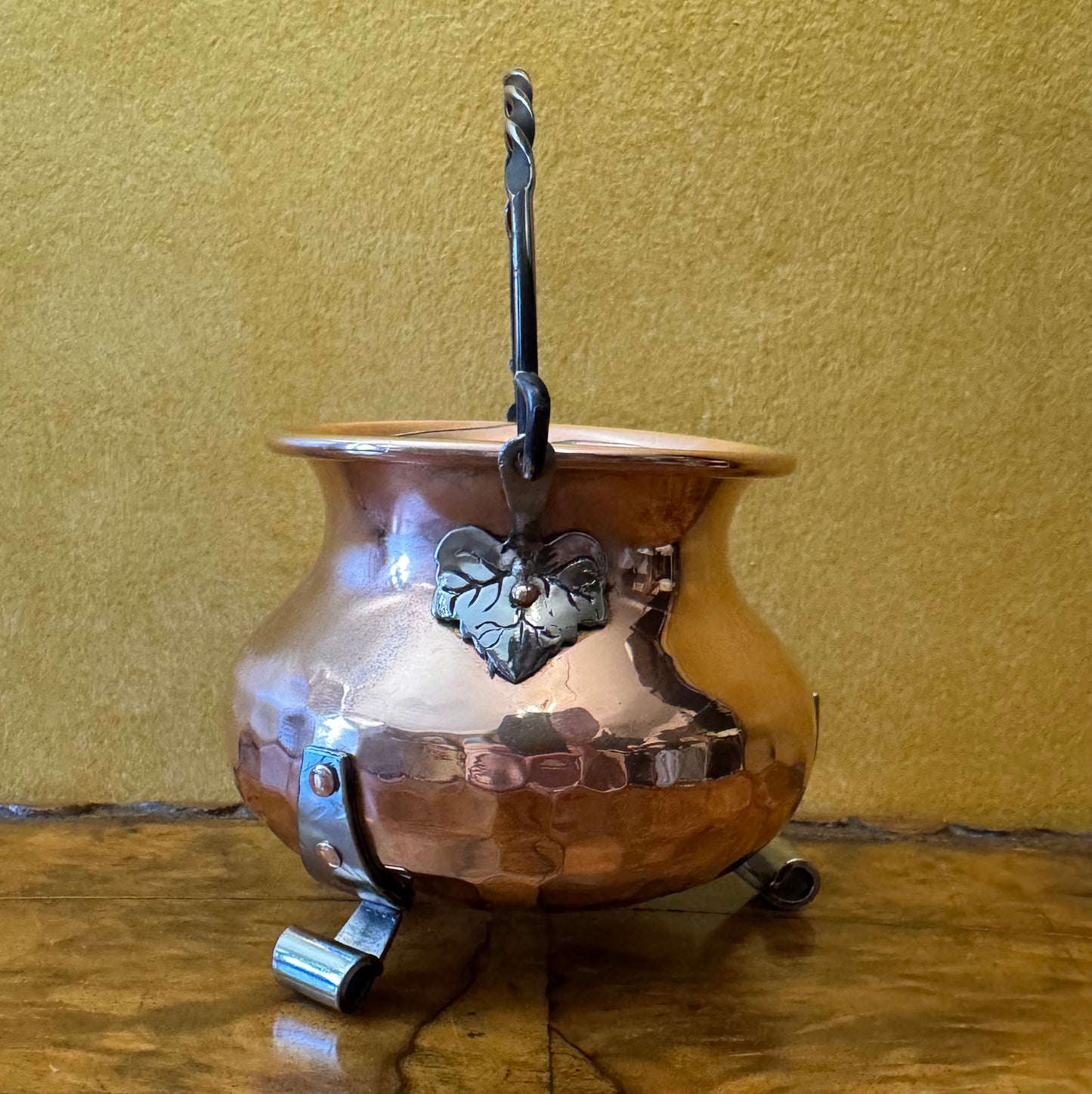 Vintage Swiss Copper Small Cauldron 