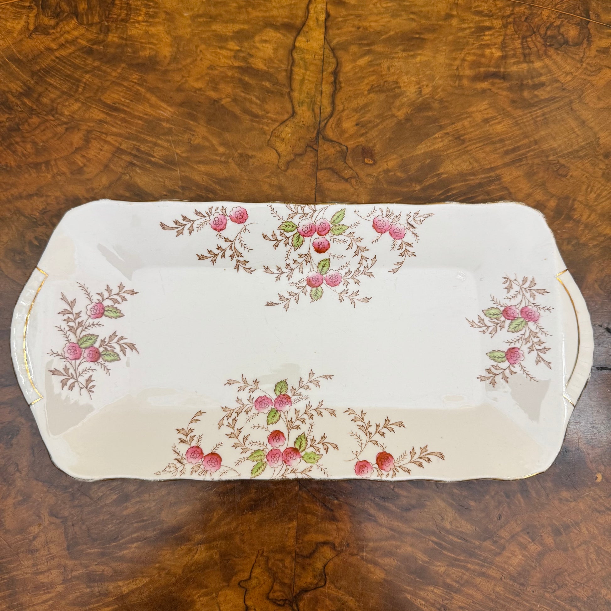 Vintage Taylor & Kent Floral Rectangle Platter Tray 