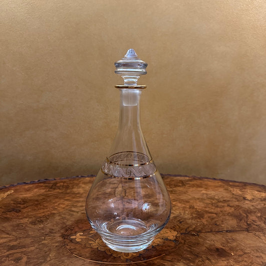 Vintage Tulip Gold Print Decanter 