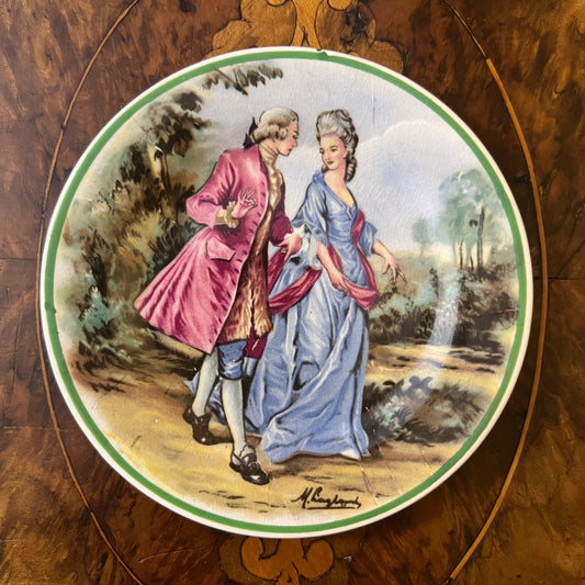 Vintage Tunstall Lady & Man Print Small Plate