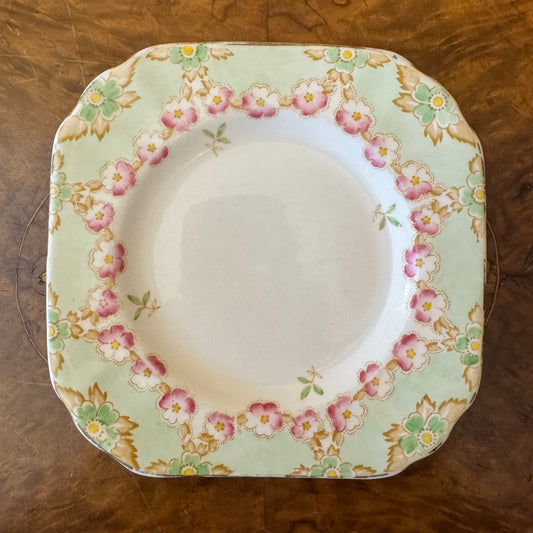 Vintage Tuscan Green Floral Print Side Plate 