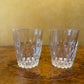 Vintage Vetravir Italian Diamond Cut Glass Drinking Glasses Pair