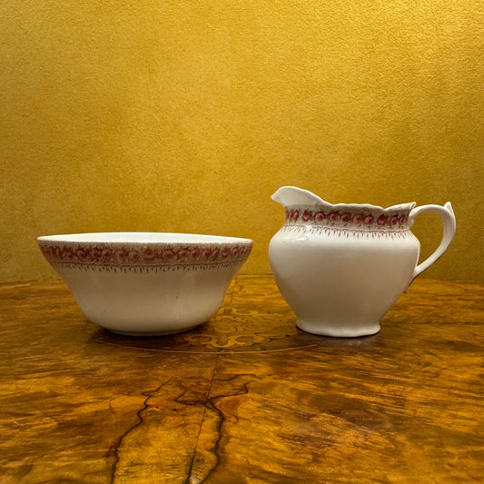 Vintage Victoria Austrian Floral Milk Jug & Sugar Bowl