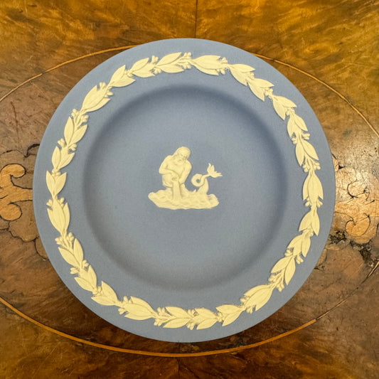 Vintage Wedgwood Blue Jasperware Aquarius Zodiac Trinket Dish