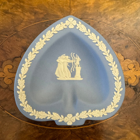 Vintage Wedgwood Blue Jasperware Archers Heart Small Dish 
