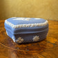 Vintage Wedgwood Blue Jasperware Heart Trinket Box 
