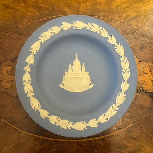  Vintage Wedgwood Blue Jasperware St. Paul’s Cathedral Small Dish 