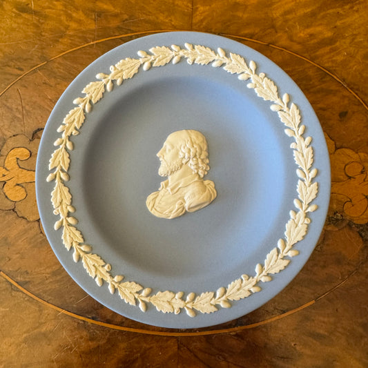 Vintage Wedgwood Blue Jasperware William Shakespeare Small Dish 