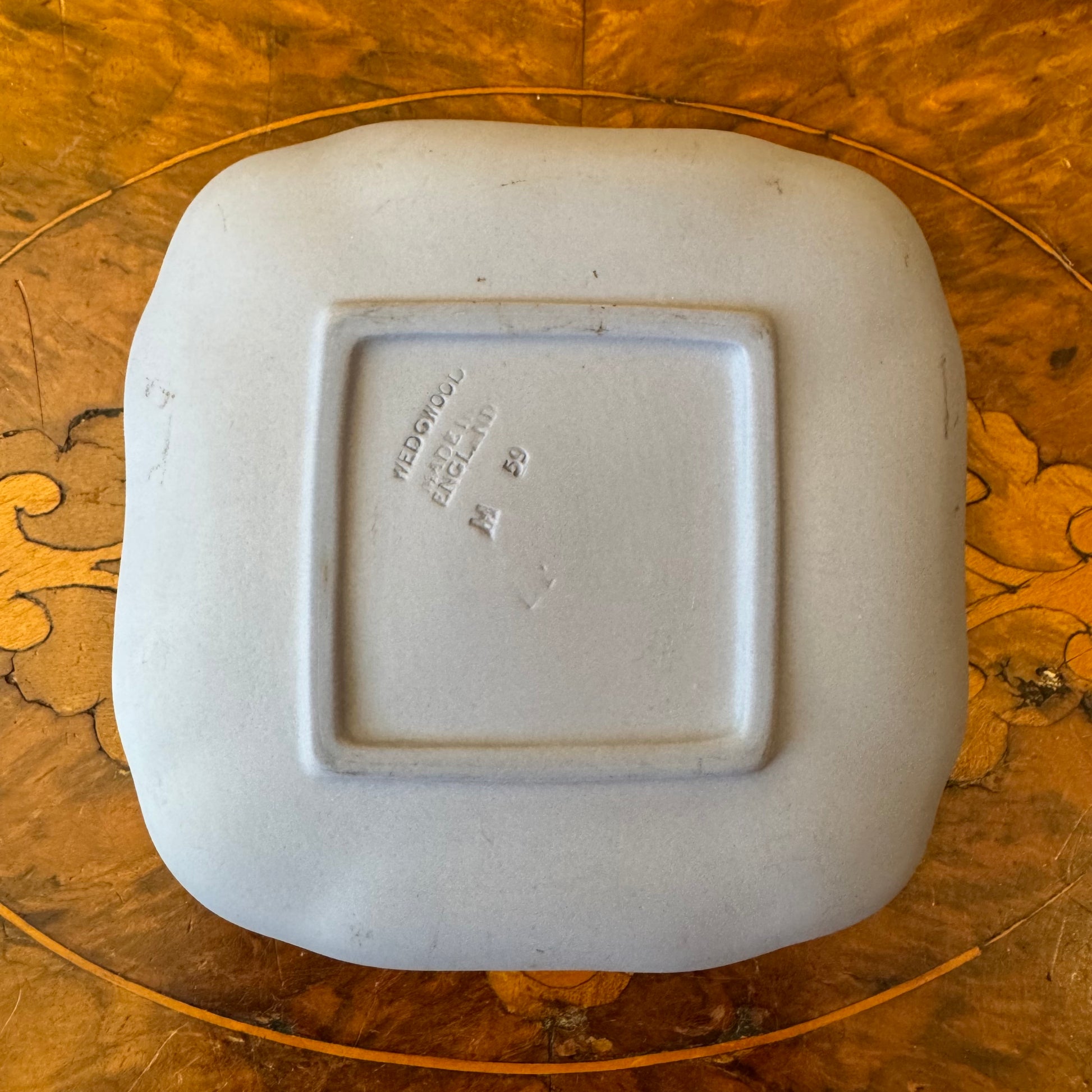 Vintage Wedgwood Jasperware Blue Curved Dish 