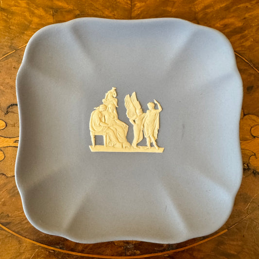 Vintage Wedgwood Jasperware Blue Curved Small Dish 