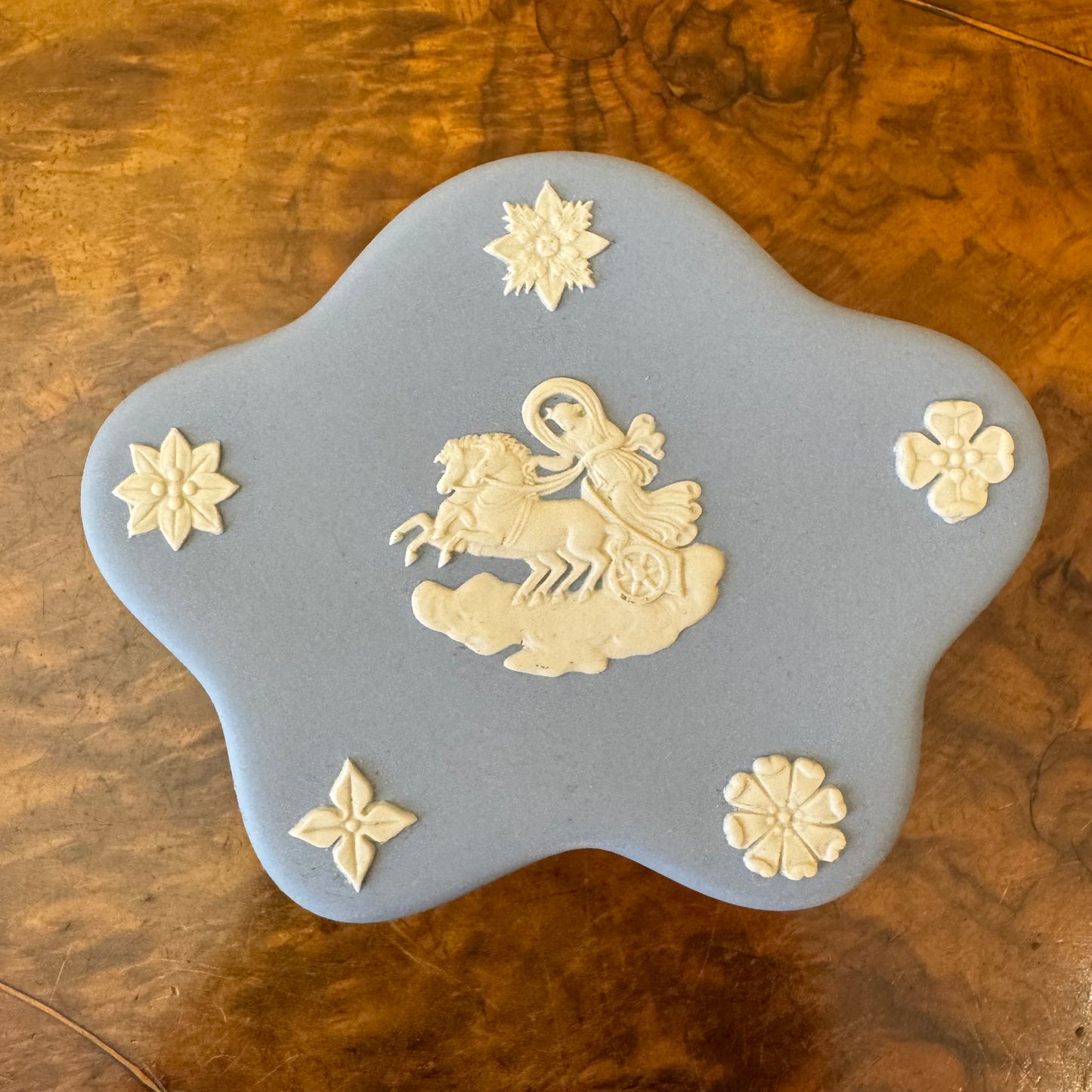 Vintage Wedgwood Jasperware Blue Star Shaped Trinket Box 