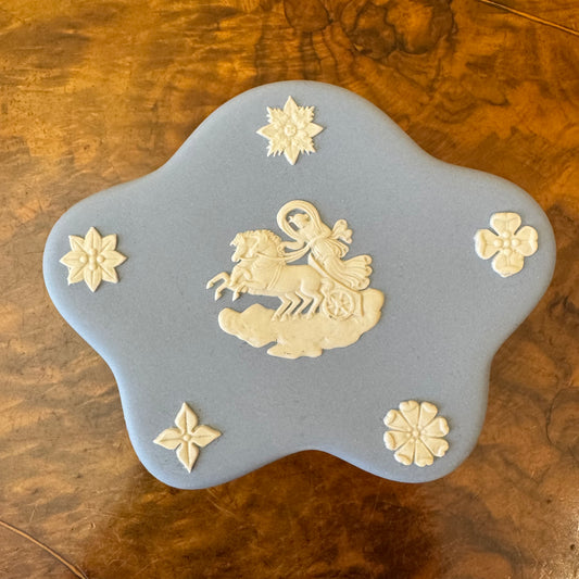 Vintage Wedgwood Jasperware Blue Star Shaped Trinket Box 