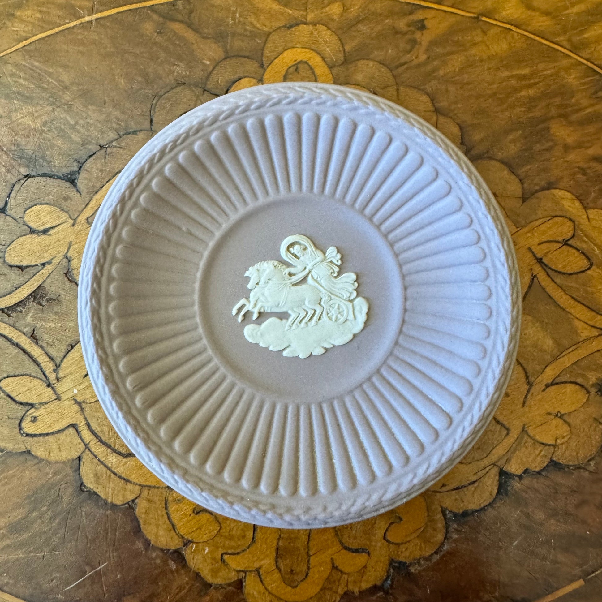 Vintage Wedgwood Lilac Jaspwerware Small Fluted Pin Dish 