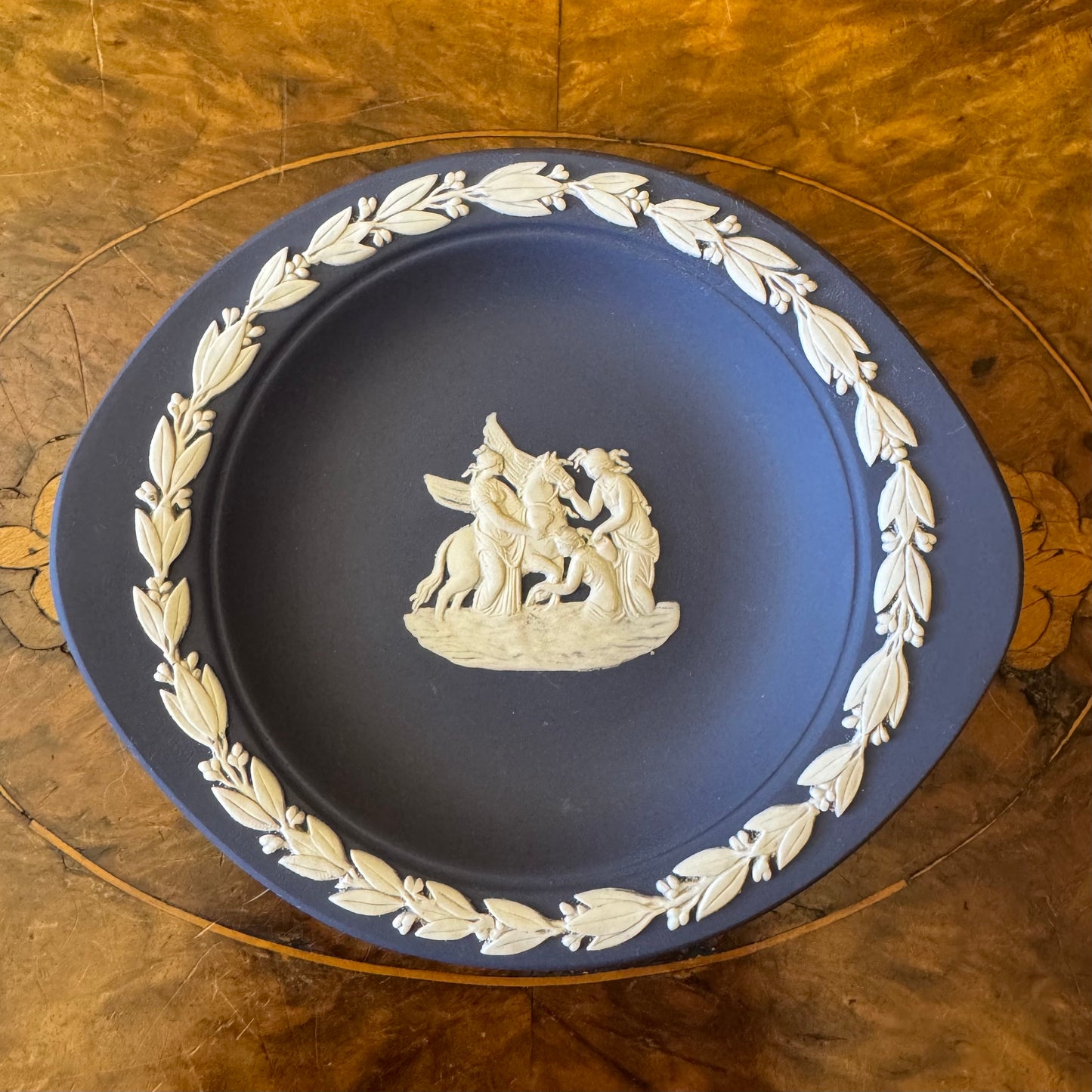 Vintage Wedgwood Portland Blue Muses and Pegasus Small Dish 