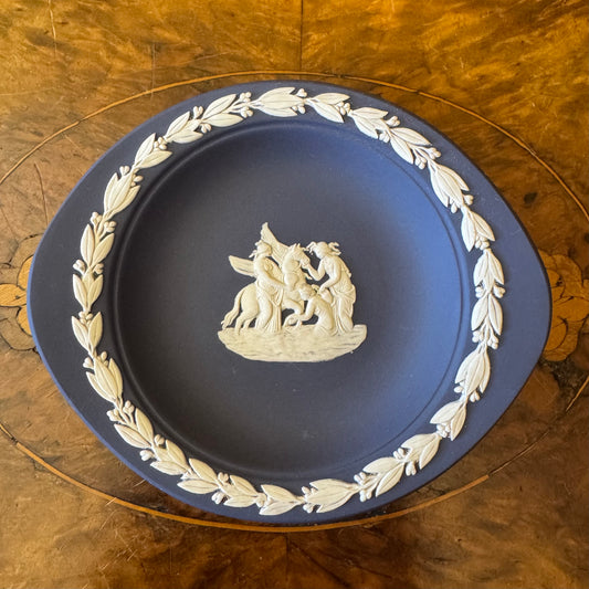 Vintage Wedgwood Portland Blue Muses and Pegasus Small Dish 