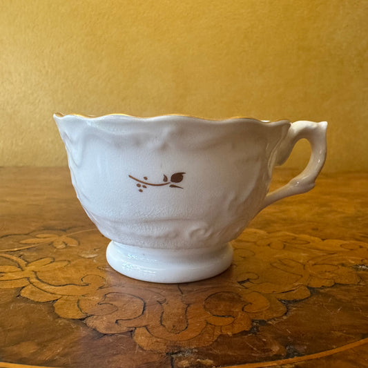 Vintage White Gold Trim Demitasse Cup 