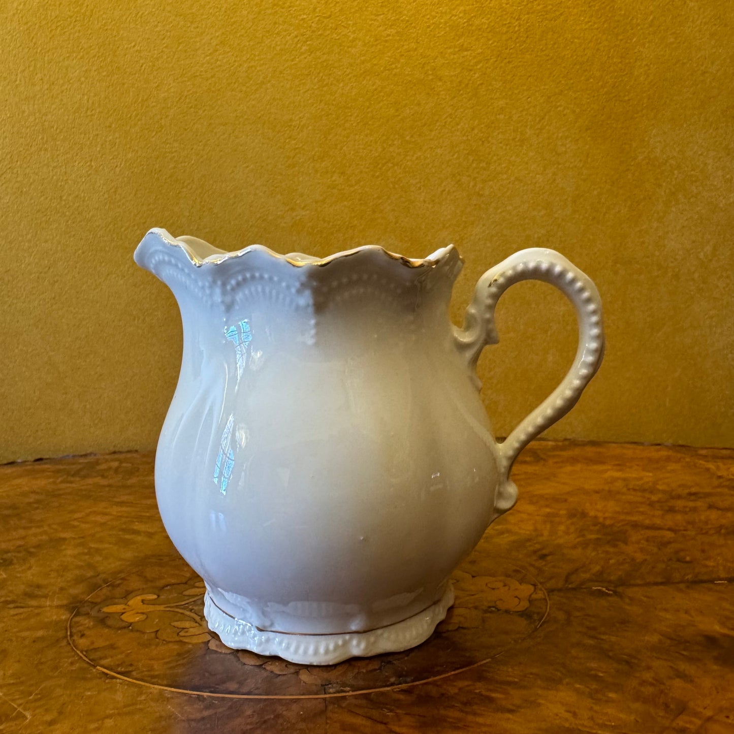 Vintage White Porcelain Milk Creamer Jug 
