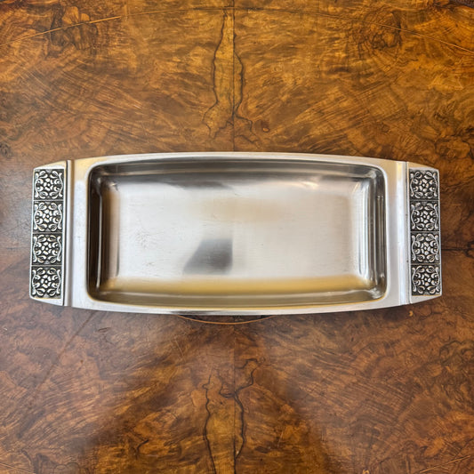 Vintage Wiltshire Burgundy Stainless Steel Sandwich Tray