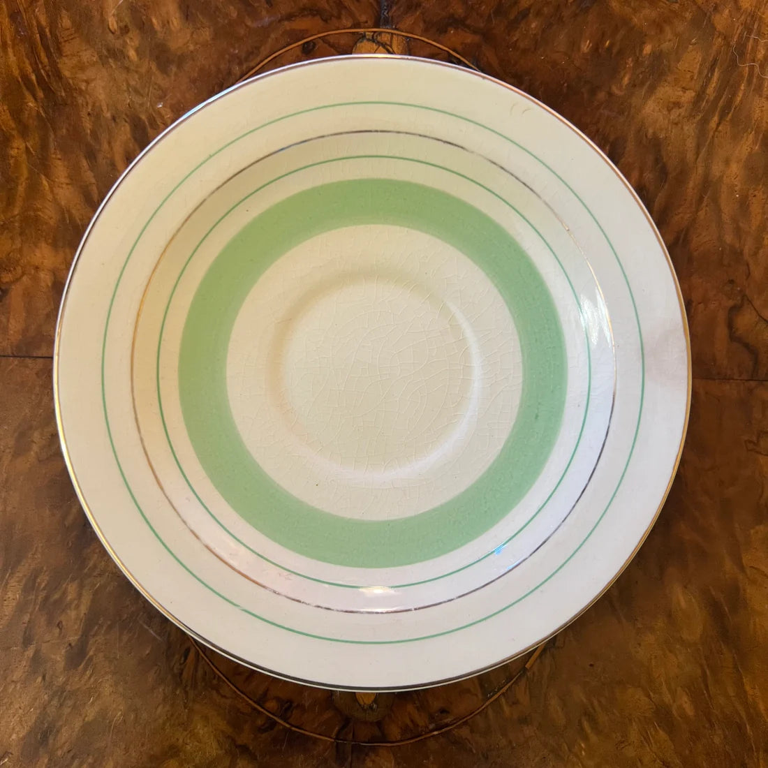 Vintage Woods Ivory Ware Green Saucer