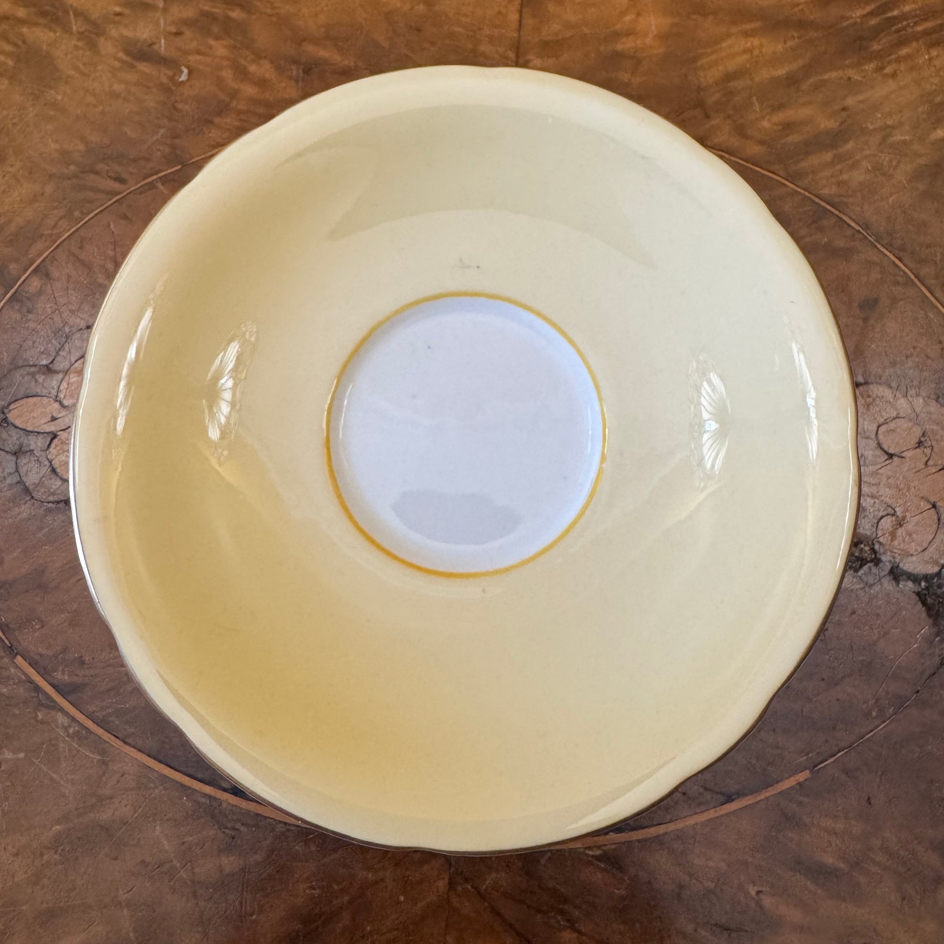 Vintage Yellow Demitasse Saucer 