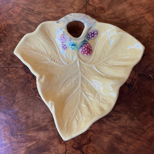 Vintage Yellow Lettuce Shaped Dish