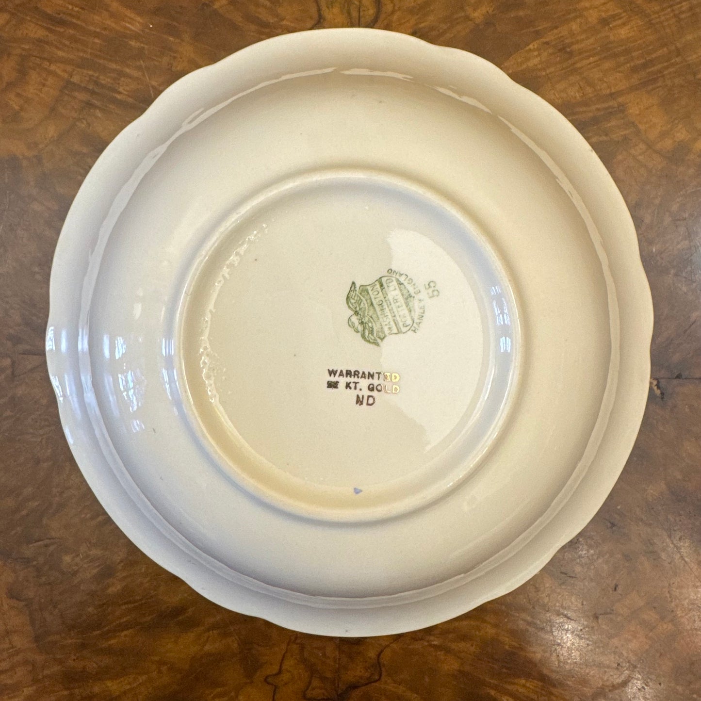 Washington Pottery Hanley England Windsor Warranted Salad Bowl