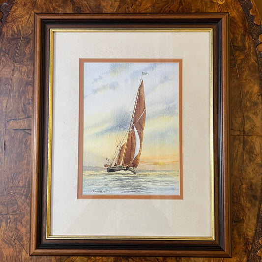 Watercolour Sailboat By Alan Everard