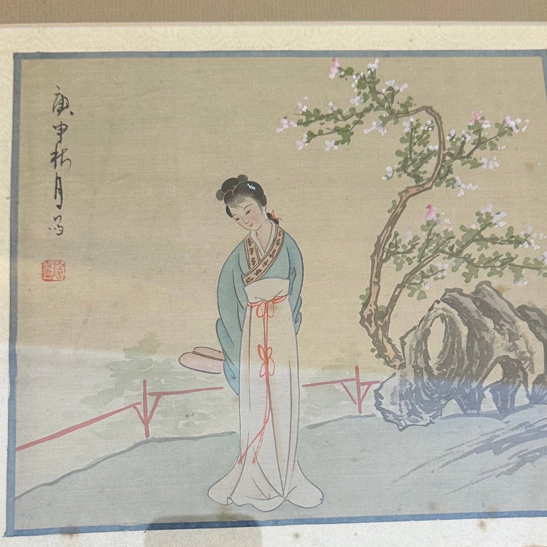 Watercolour on Silk Geisha Painting