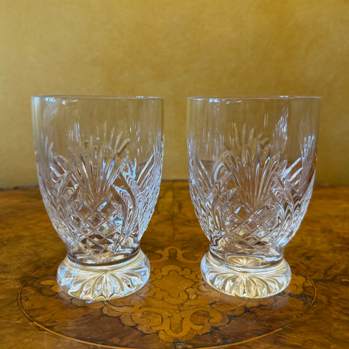 Waterford Pineapple Hospitality Crystal Glasses Pair 