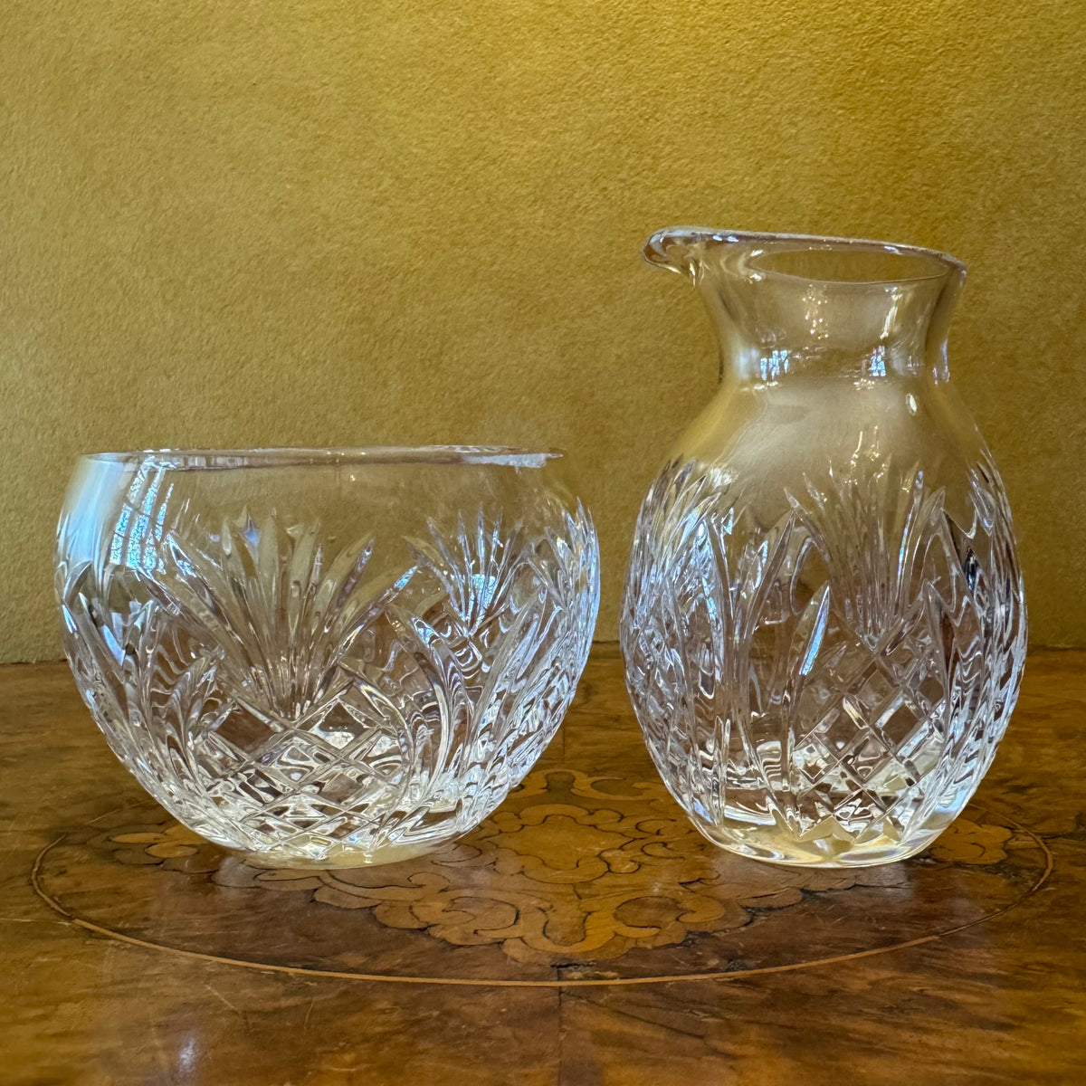 Waterford Pineapple Hospitality Crystal Milk Creamer Jug & Bowl 