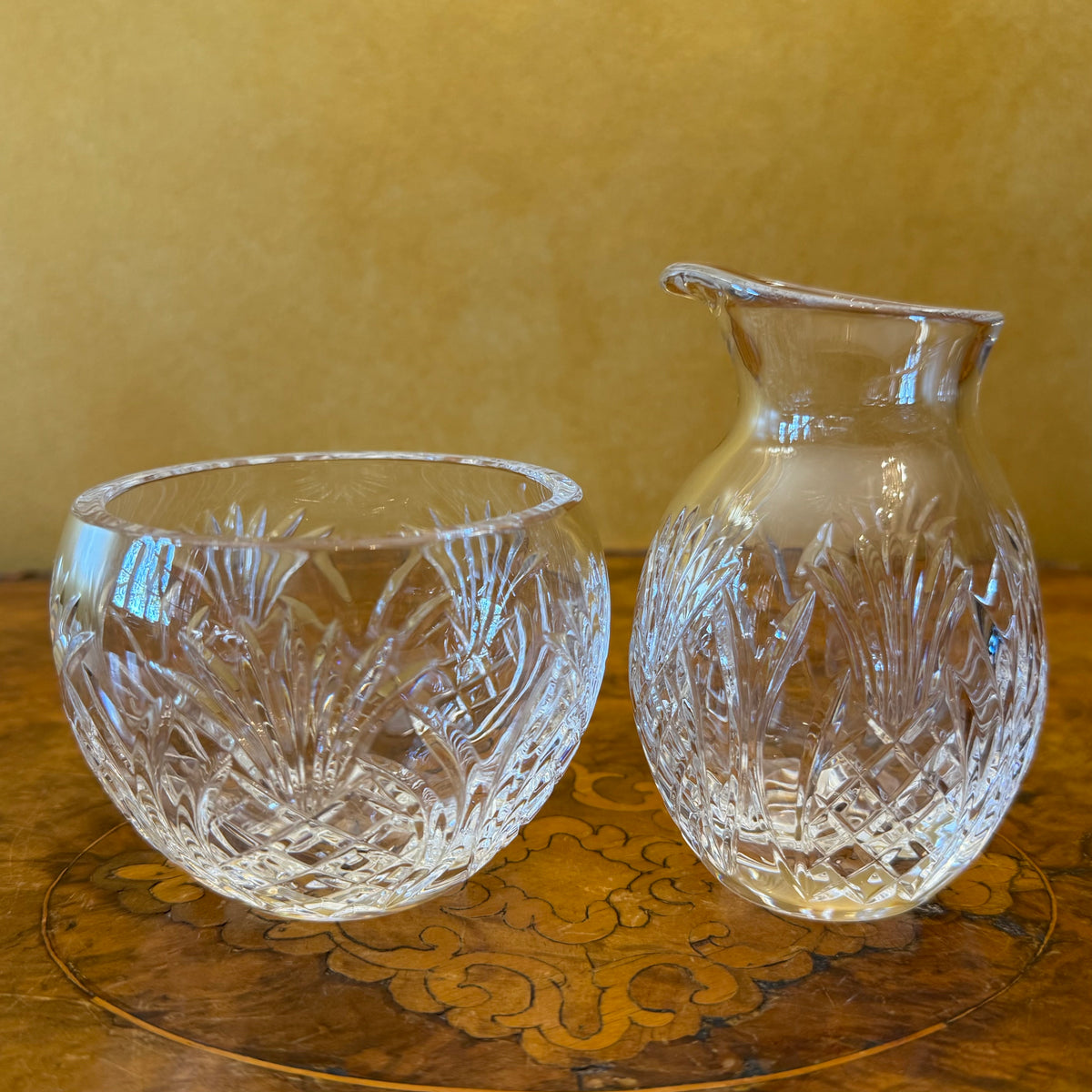 Waterford Pineapple Hospitality Crystal Milk Creamer Jug & Sugar Bowl 