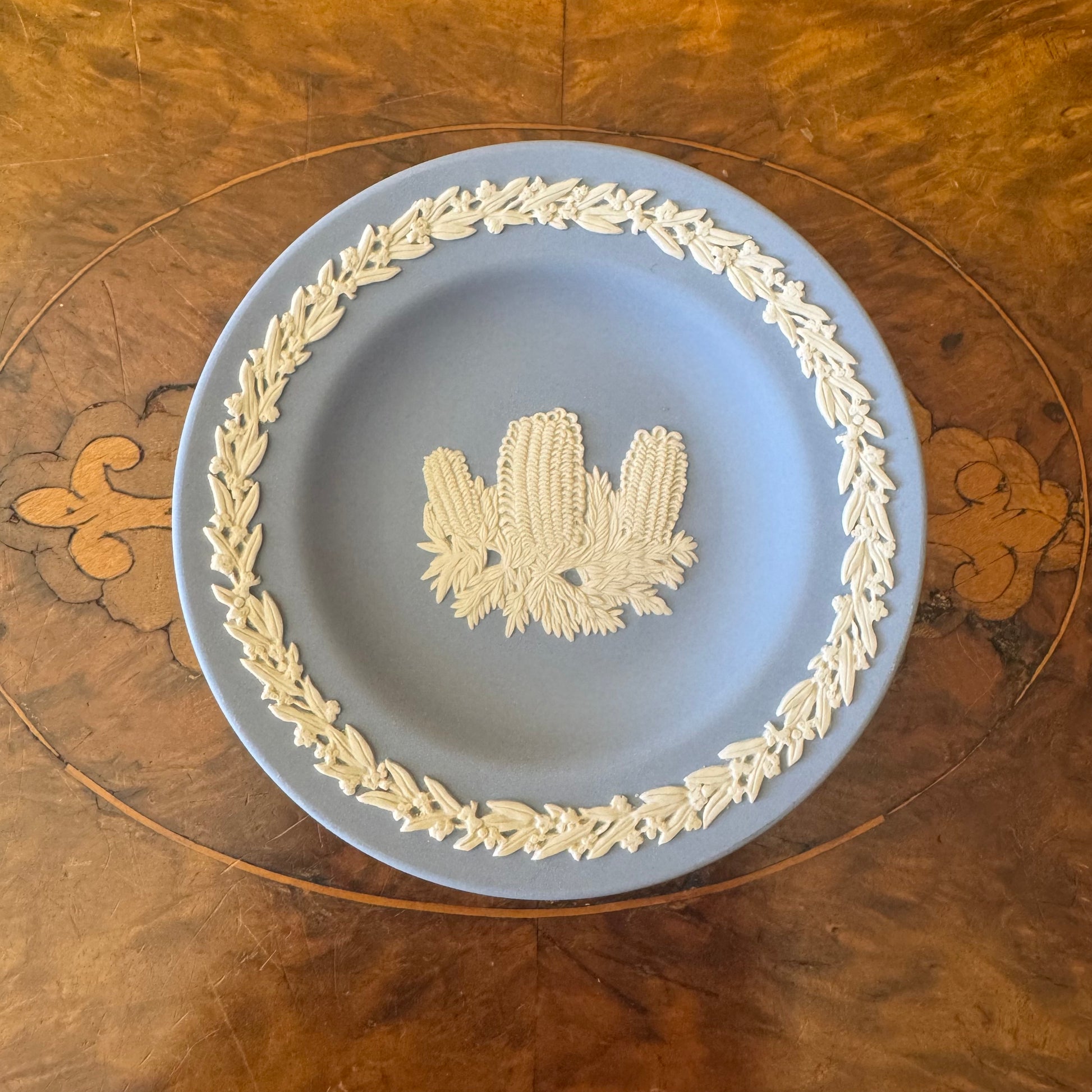 Wedgwood Blue Jasperware Banksia Small Plate 