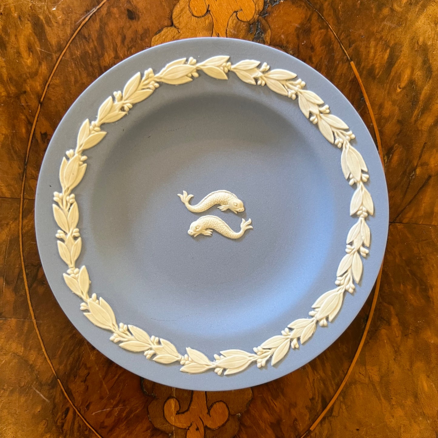 Wedgwood Blue Jasperware Fish Small Dish