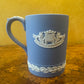 Wedgwood Blue Jasperware Houses of Parliament Christmas 1974 Neoclassical Mug